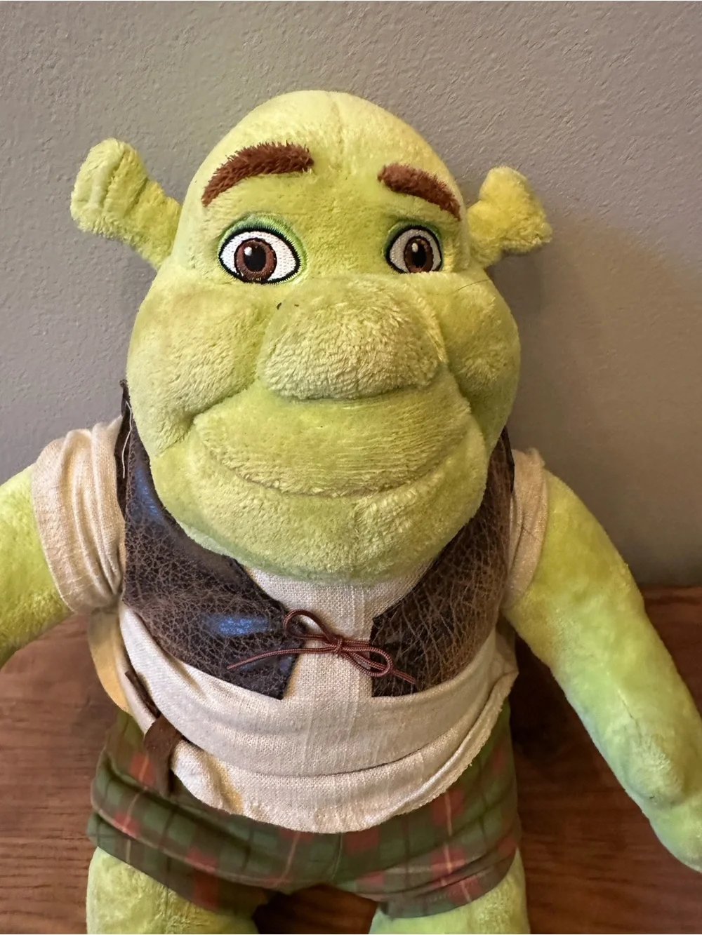 Build-A-Bear Green Plush with Camouflage Vest